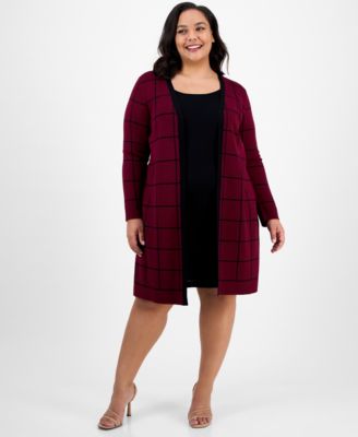 Sandra Darren - Plus Size Layered-Look Sweater Dress