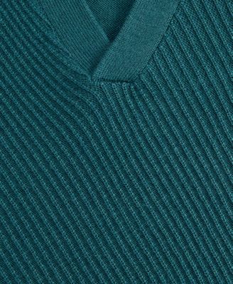 Men's Long Sleeve Textured Merino Polo Sweater, Macy's Exclusive
