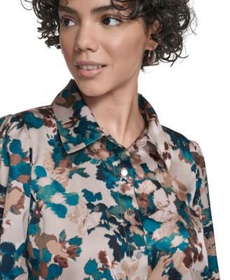 Petite Printed Long Sleeves Top