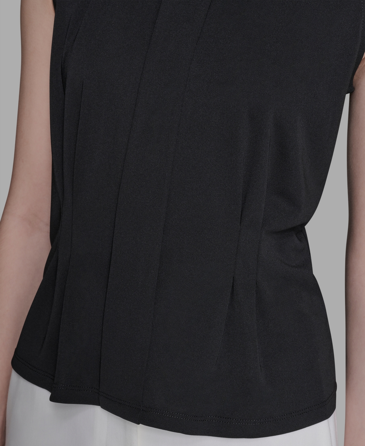 Karl Lagerfeld Women's Embellished Pleated Top In Black