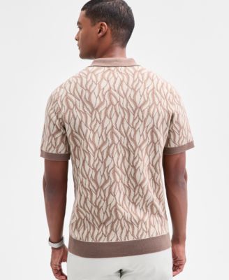 Men's Short Sleeve Birdseye Jacquard Polo Sweater, Macy's Exclusive