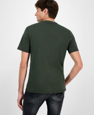 Men's Short Sleeve Crewneck Embroidered Triangle Logo T-Shirt