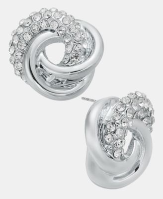 Pav&eacute; Knot Stud Earrings