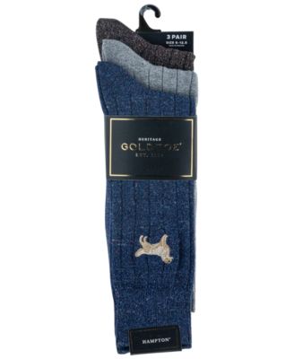 Men's 3-Pack Hampton Embroidered Reinforced Toe Crew Socks