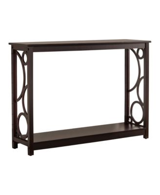 Stodart Wood Entryway Sofa Console Table with Storage Shelf for Hallway, Foyer, Living Room, Dark Cherry