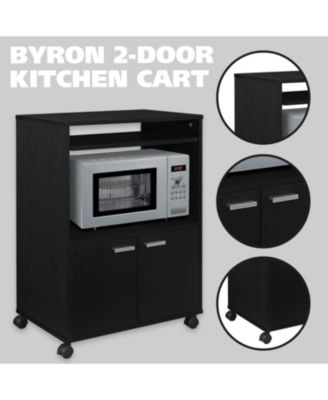 Byron 2-Door  Laminate Wood Kitchen Microwave Cart