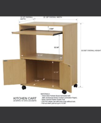Byron 2-Door  Laminate Wood Kitchen Microwave Cart