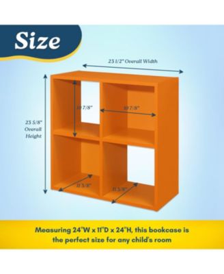 4-Cube Children's Bookcase, Kids Toy Storage Shelf Organizer for Playroom, Bedroom, Nursery School