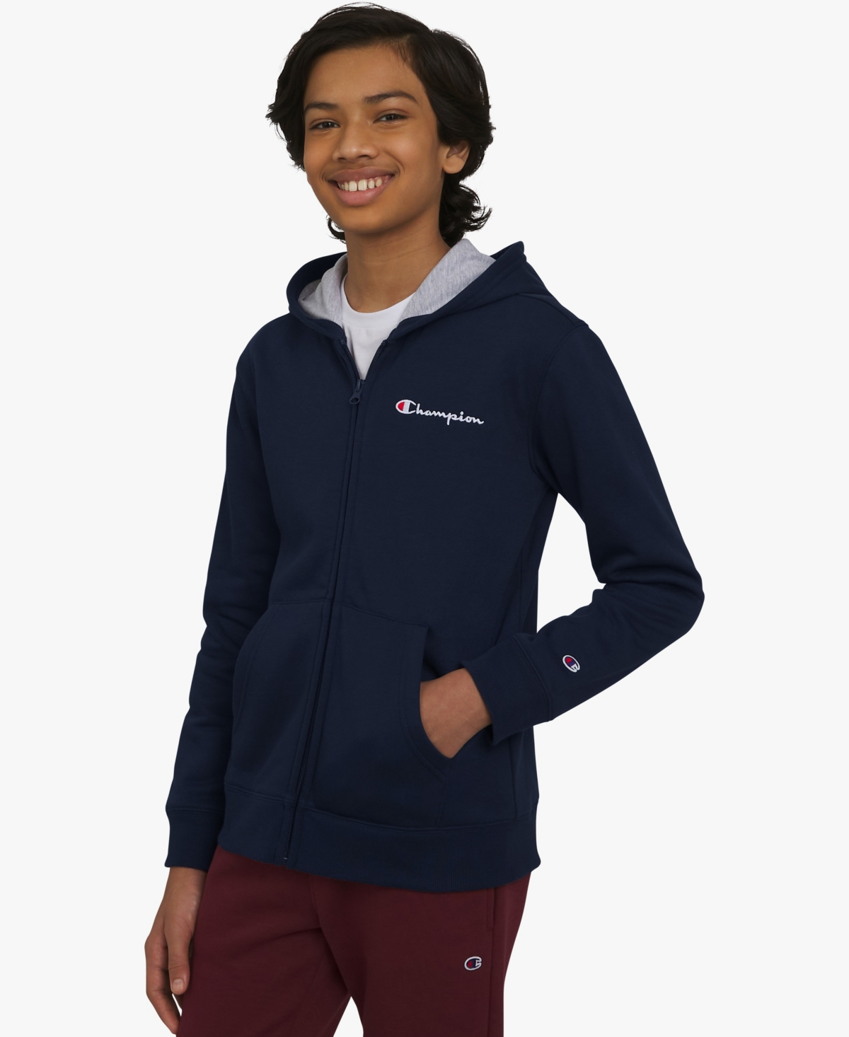 Champion Big Boys Kangaroo Pockets Hoodie In Blue