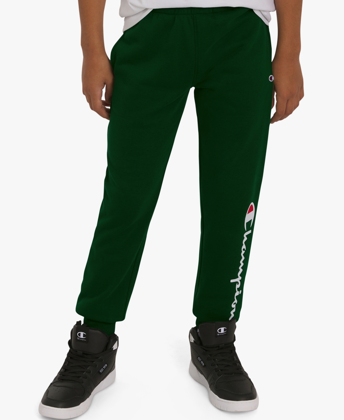 Champion Big Boys Signature Fleece Jogger Pants In Green