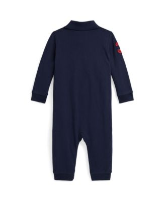 Baby Boys' Big Pony Cotton Mesh Long Sleeves Coverall