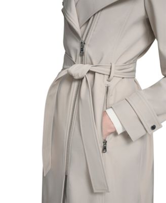 Petite Belted Long-Sleeve Wrap Coat