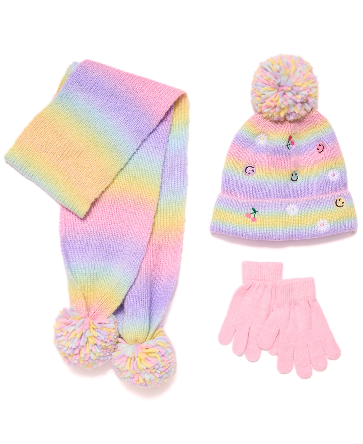 Inmocean Big Girls 3-piece Hat, Gloves, And Scarf Set In Multi