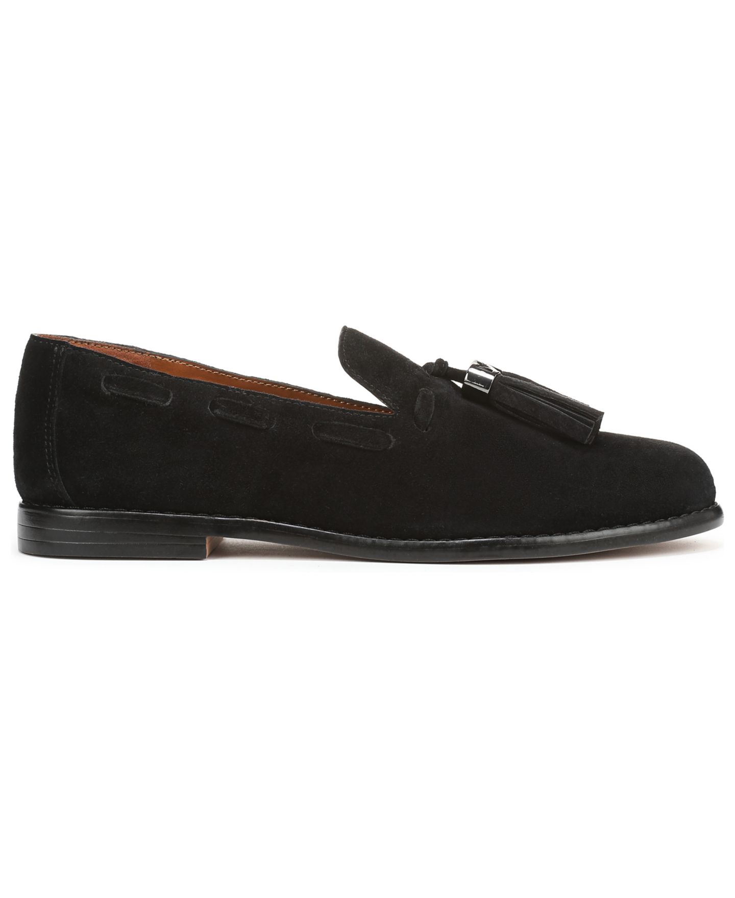 Женские туфли Franco Sarto Hartlie Round Toe Low Profile Tassel, цвет: Чёрный замшевый — фото 2