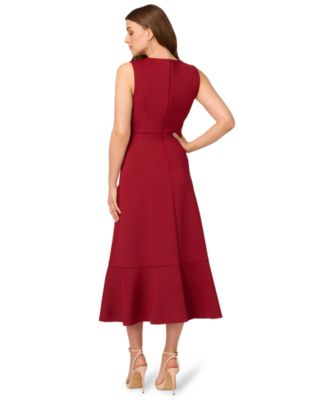 Women's Sleeveless Scuba Midi Dress