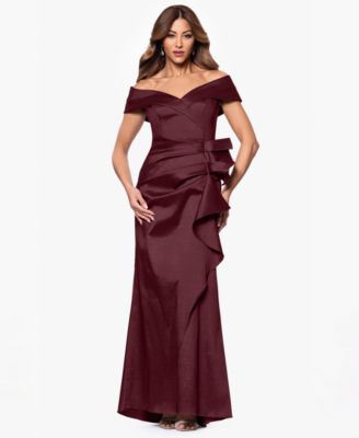 Women's Taffeta Off-The-Shoulder Sweetheart Gown