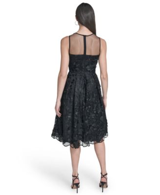 Women's Crew Neck Illusion Midi Dress