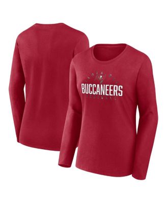 Fanatics - Women's Red Tampa Bay Buccaneers Plus Size Foiled Play Long Sleeve T-shirt