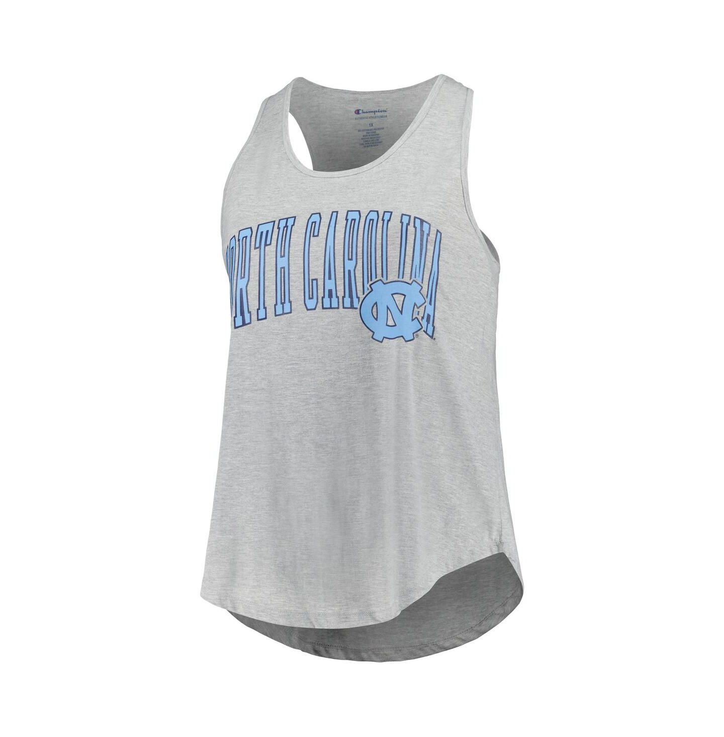 Женские топы Profile Heather Gray North Carolina Tar Heels Arch Logo Racerback Scoop Neck — фото 2