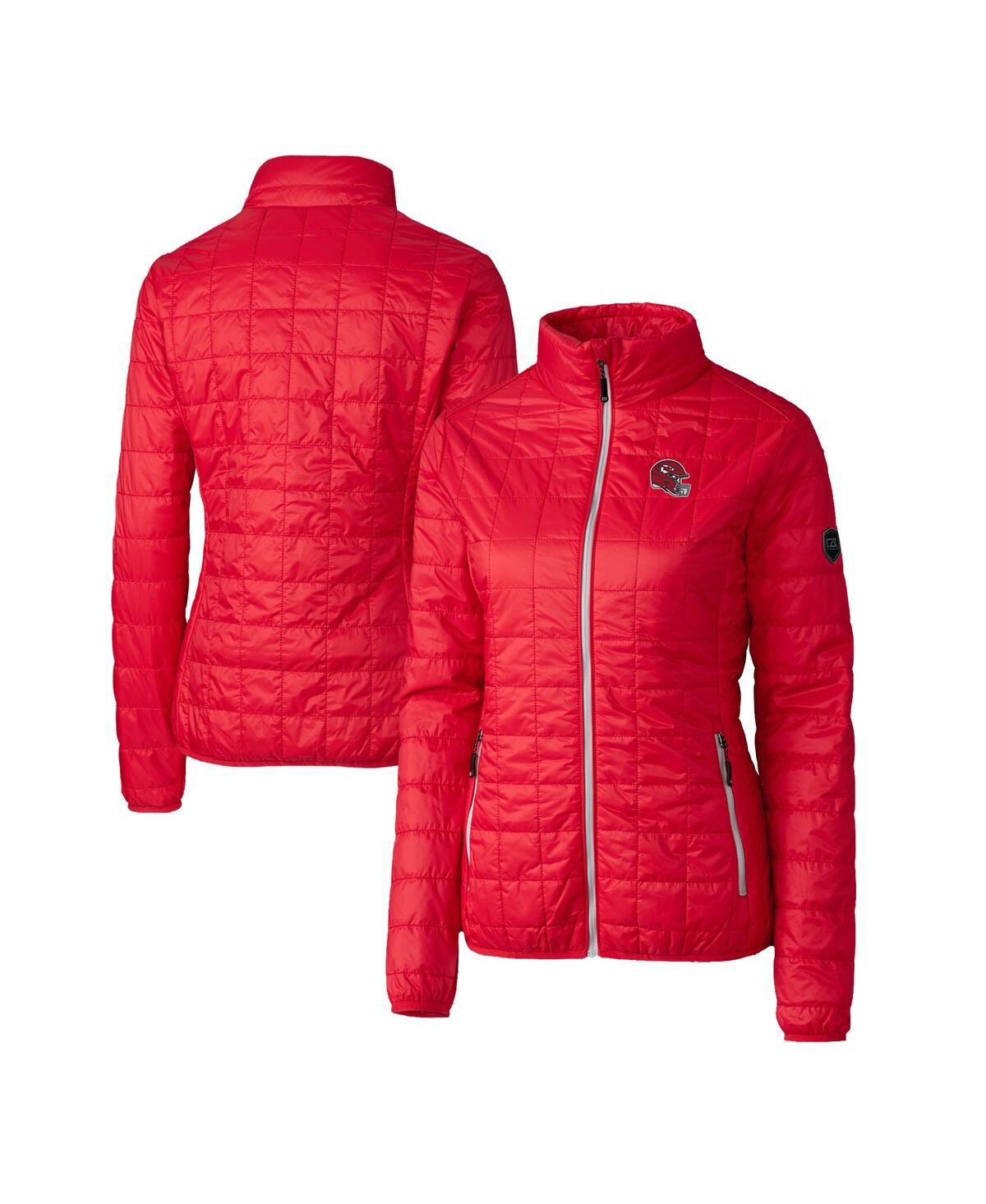 Cutter & Buck Women's Red Kansas City Chiefs Helmet Logo Rainier Primaloft Insulated Full-zip Puffer Jacket In Red