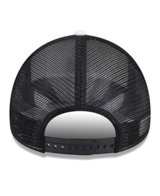 Men's White/Black Austin FC Court Sport Foam A-Frame 9FORTY Adjustable Trucker Hat