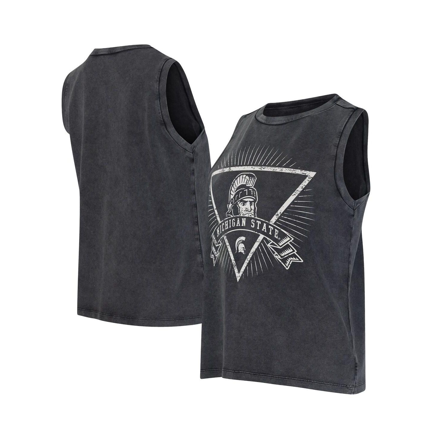 Женский топ Concepts Sport Charcoal Michigan State Spartans Distressed Market French Terry — фото 1