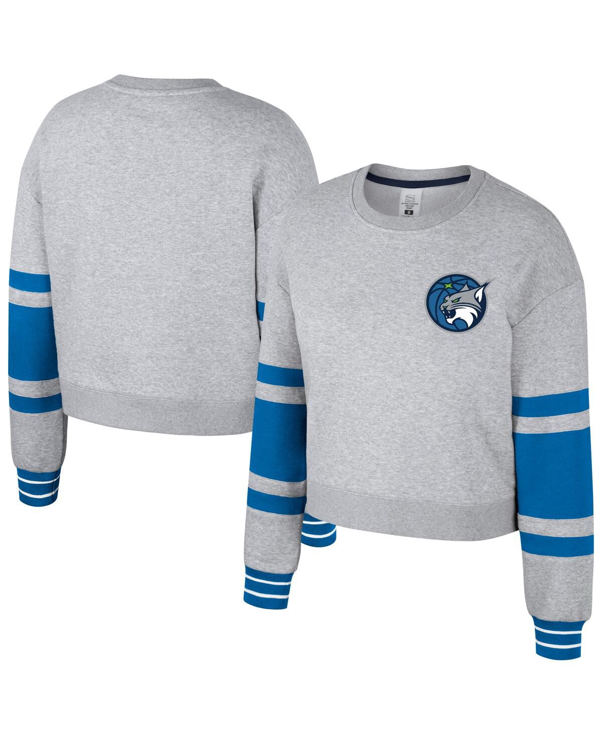 Men's and Women's Heather Gray Minnesota Lynx Cropped Pullover Sweatshirt - Heather Gray