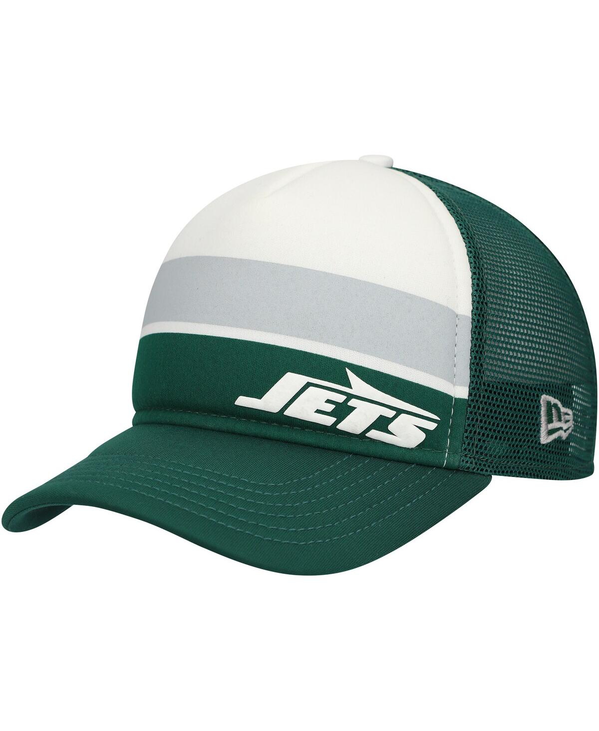 New Era Preschool Green New York Jets Sport Night Color Block 9forty A-frame Trucker Adjustable Hat In Green
