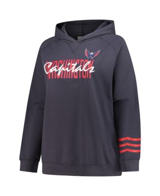 Women's Charcoal Washington Capitals Plus Size Lightweight Fleece Raglan Pullover Hoodie