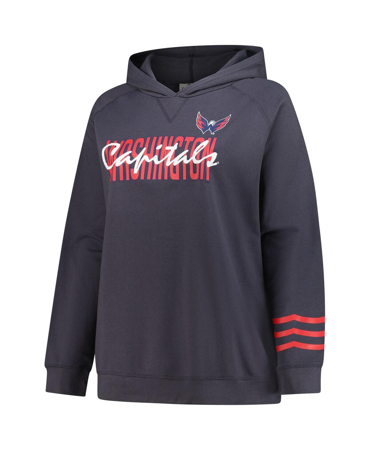 Fanatics Women's Charcoal Washington Capitals Plus Size Lightweight Fleece Raglan Pullover Hoodie In Gray