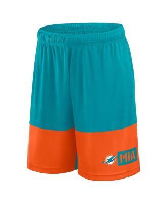 Men's Aqua/Orange Miami Dolphins Big Tall Best of the Best Performance Shorts