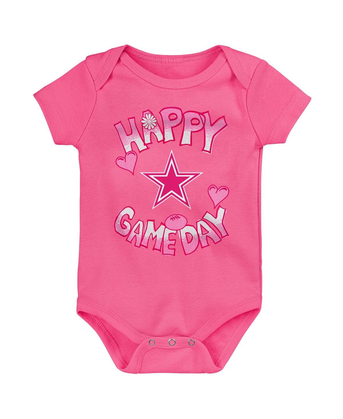 Outerstuff Babies' Newborn Pink Dallas Cowboys Happy Gameday Bodysuit