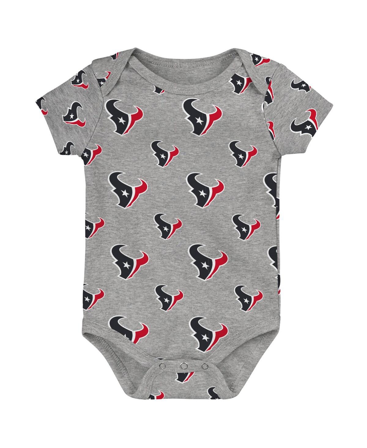 Outerstuff Baby Boys And Girls Houston Texans Team Starter Bodysuit Set, 3-pack In Blue