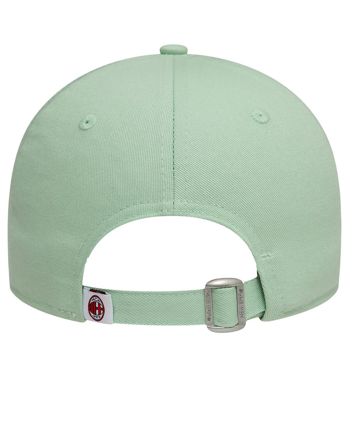 New Era Women's Light Green Ac Milan Script 9forty Adjustable Hat In Green