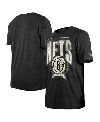 Men's Black Brooklyn Nets Throwback Vintage Boxy Mineral Wash T-Shirt