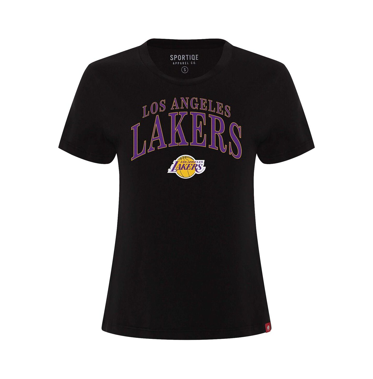 Женская футболка Sportiqe Black Los Angeles Lakers Arcadia Boxy — фото 2