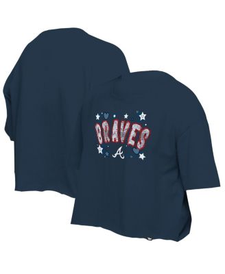 New Era - Big Girls Navy Atlanta Braves Flip Sequin Team T-shirt