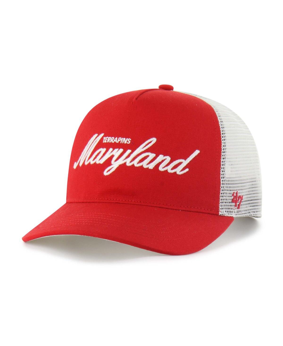 47 Brand Men's And Women's Red Maryland Terrapins Contemporary Basics Foundation Trucker Hitch Adjustable Hat In Red