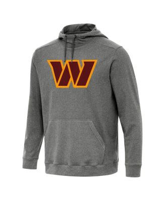 Antigua - Men's Heather Black Washington Commanders Cloud Pullover Hoodie