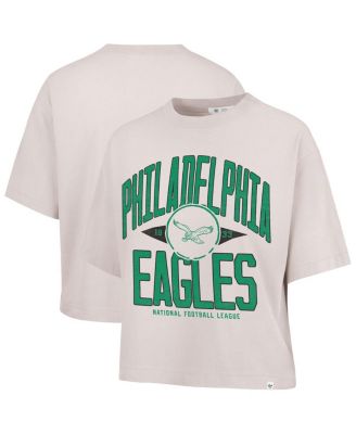 '47 Brand - Women's Natural Philadelphia Eagles Cropped Windthrow Ravine T-shirt