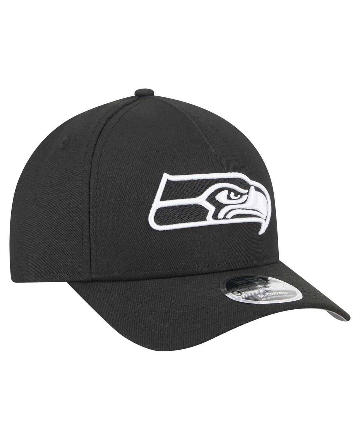 New Era Men's Black Seattle Seahawks Team Collection 9forty M-crown A-frame Adjustable Hat In Black