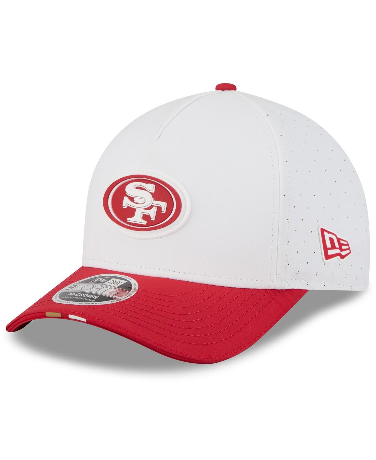 New Era Big Boys And Girls White/scarlet San Francisco 49ers 2025 Nfl Training Camp A-frame 9forty Adjustabl In White