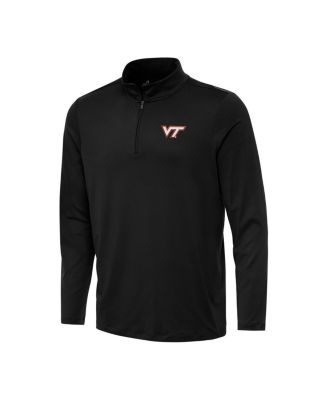 Antigua - Men's Black Virginia Tech Hokies Reprocess Quarter-Zip Sweatshirt