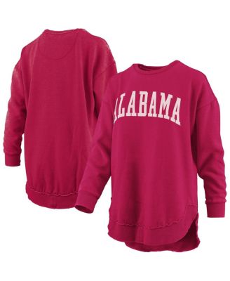 Women's Crimson Alabama Crimson Tide M&eacute;lange Poncho Vintage Fleece Long Sleeve Pullover Sweatshirt