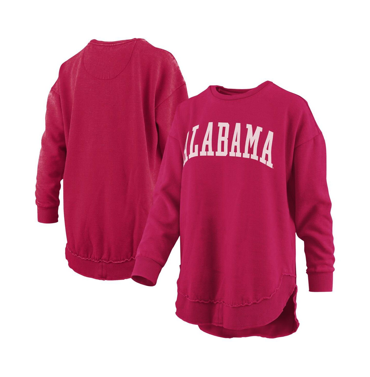 Женская толстовка Pressbox Crimson Alabama Crimson Tide Mélange Poncho Vintage Fleece Long Sleeve Pullover — фото 1