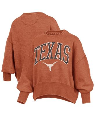 Pressbox - Women's Texas Orange Texas Longhorns Oversized Waist-Length Crewneck Sweatshirt