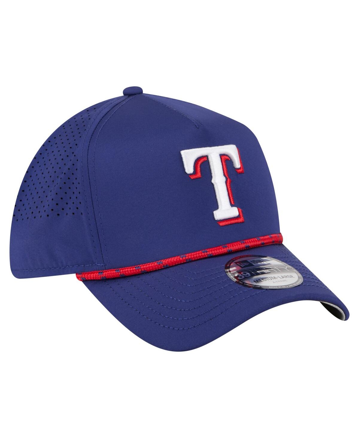 New Era Men's Royal Texas Rangers 39thirty A-frame Perforated Flex Hat In Blue