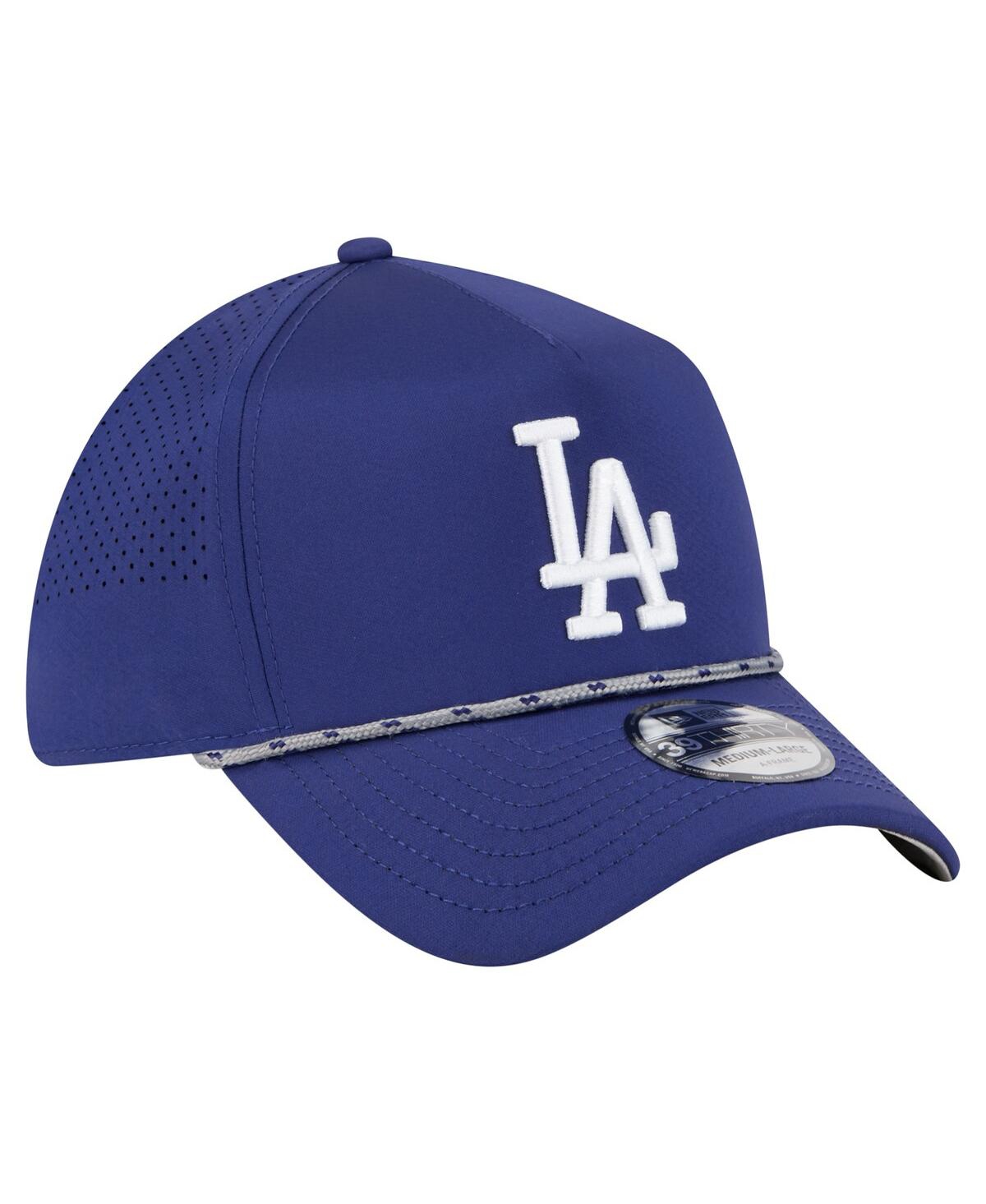 New Era Men's Royal Los Angeles Dodgers 39thirty A-frame Perforated Flex Hat In Blue