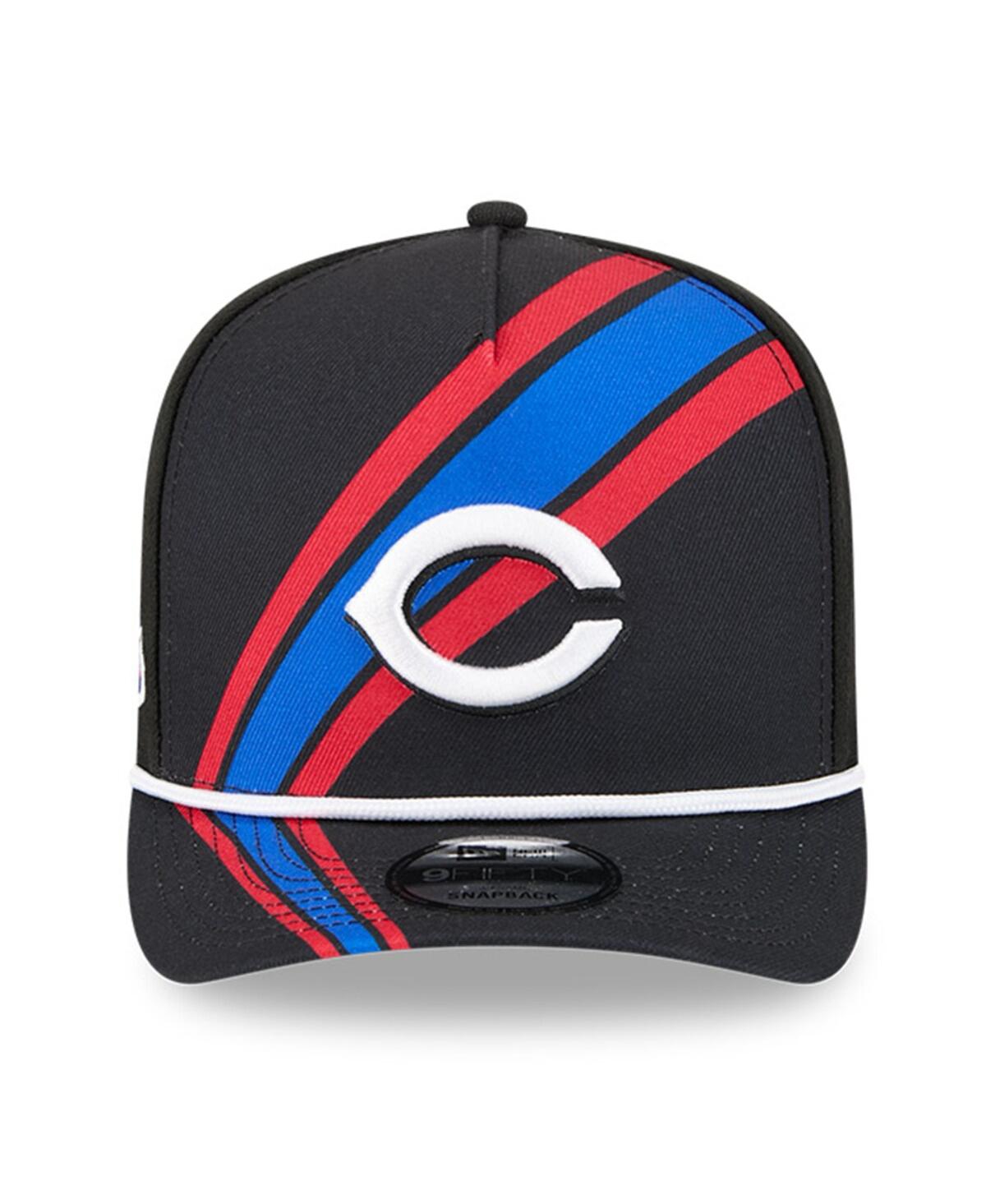 New Era Men's Black Cincinnati Reds 2025 Mlb Speedway Classic Fashion Pack A-frame 9fifty Snapback Hat In Black