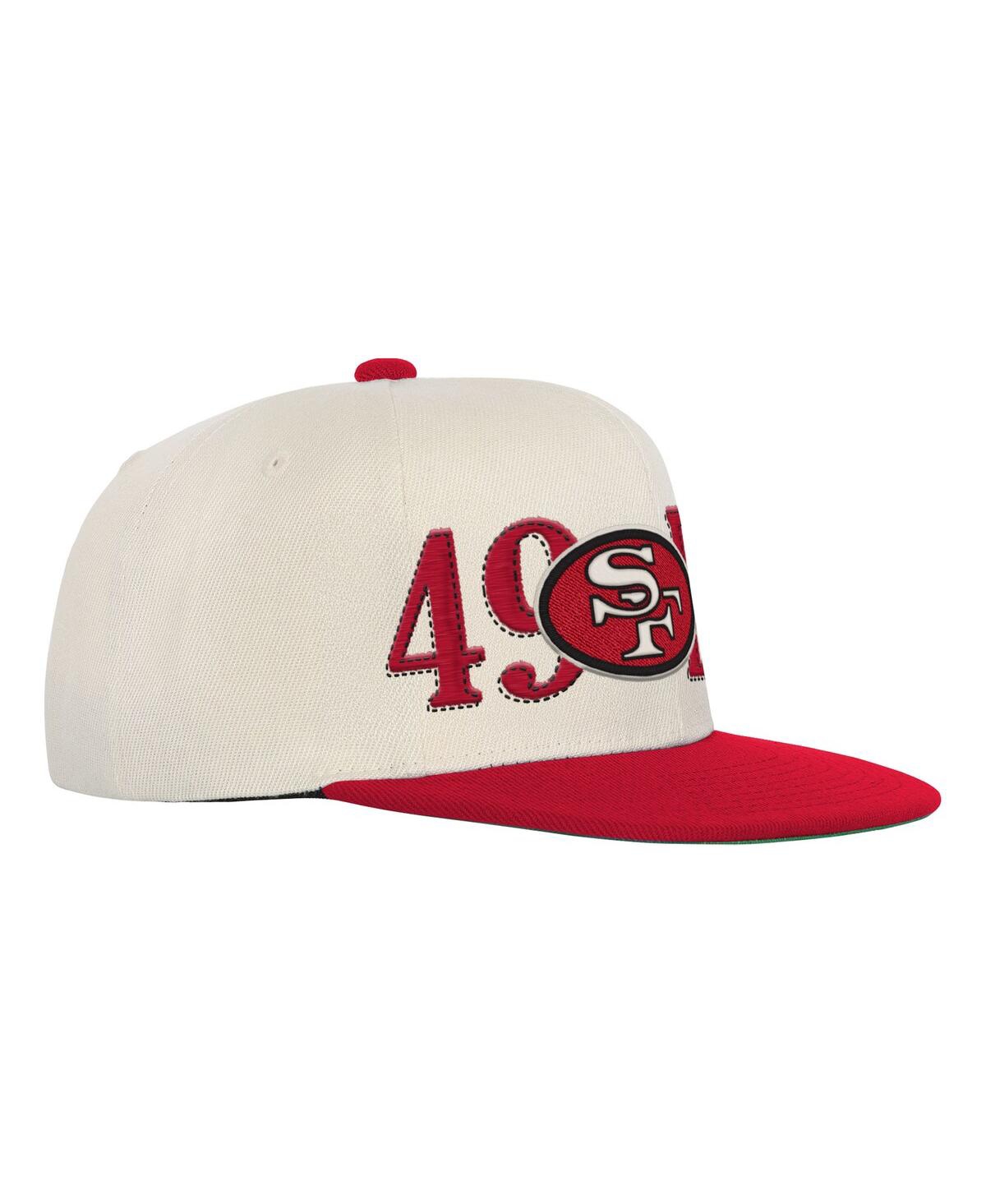 Mitchell & Ness Big Boys And Girls Cream/scarlet San Francisco 49ers Across The Board Vintage Snapback Hat In Multi